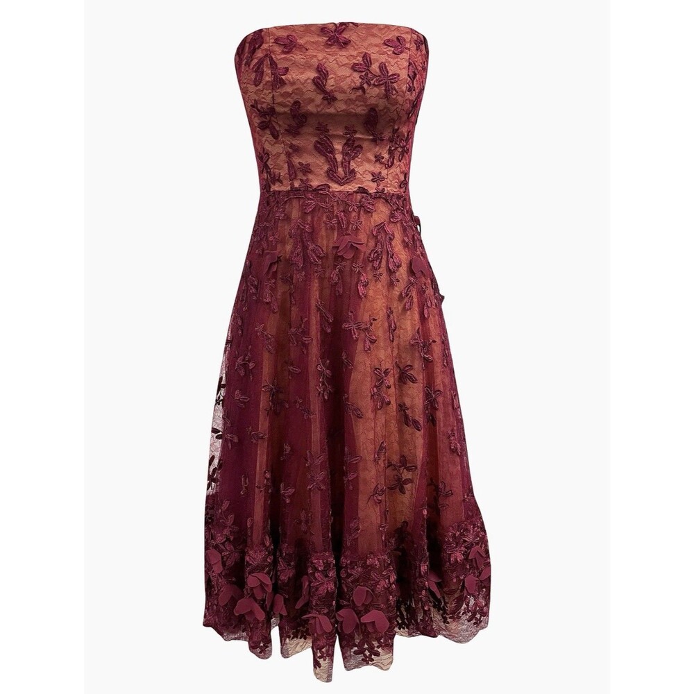 Dress The Population Midi-Dress Kailyn Floral Embroidered XXL Homecoming HoCo
